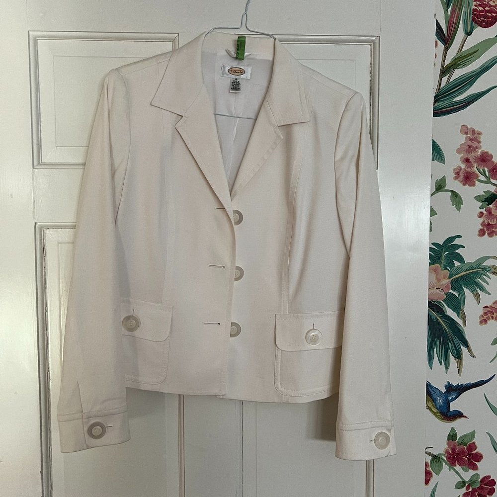 Talbots cream colored summer-ready suit fully lined size 10